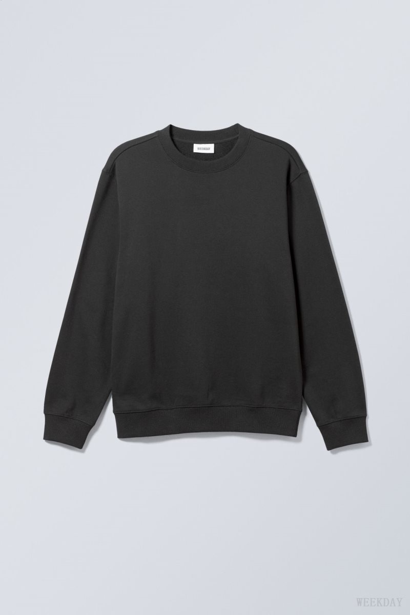 Black Weekday Standard Midweight Sweatshirt | NYGI8909