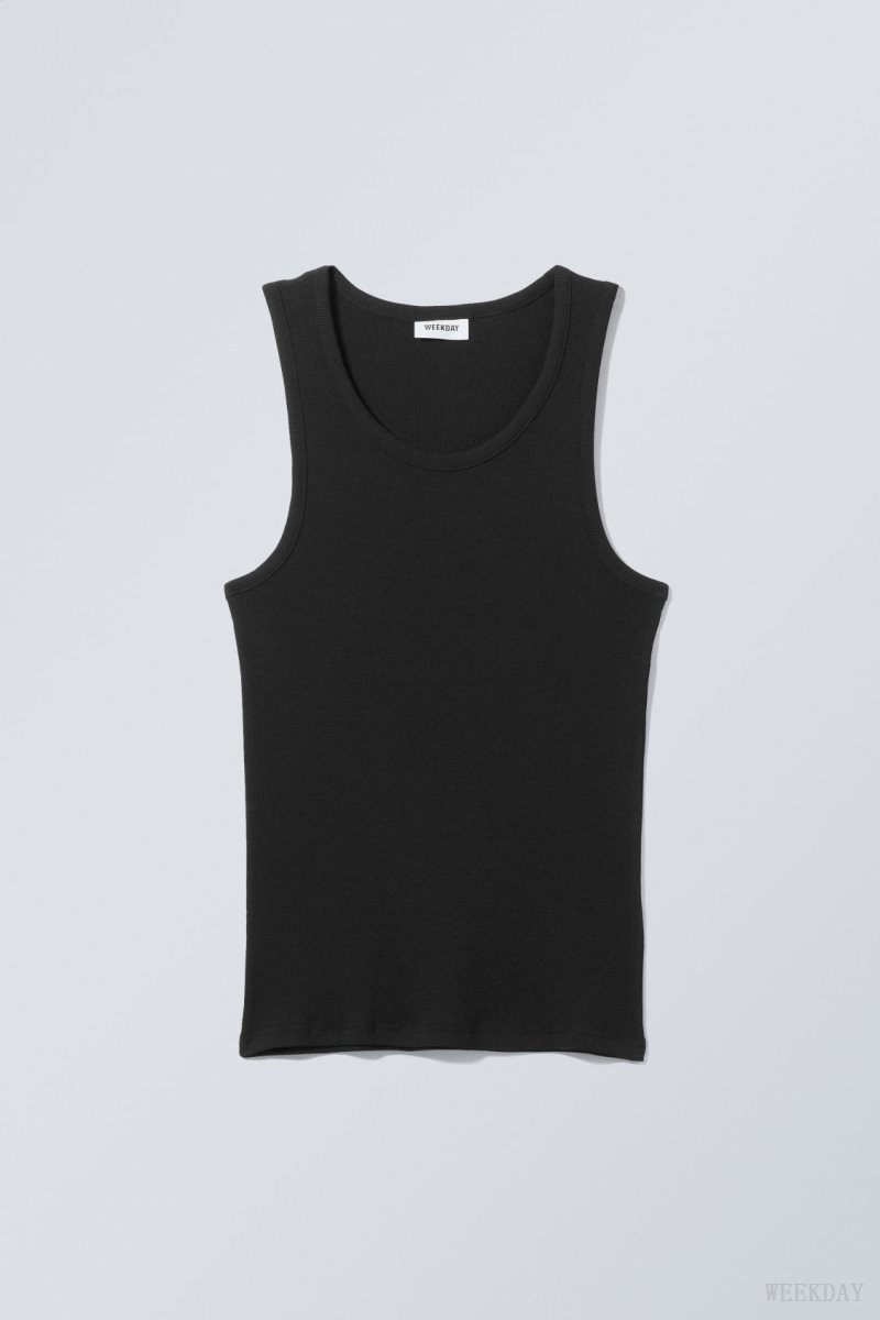 Black Weekday Standard Tank Top | XHEZ5046