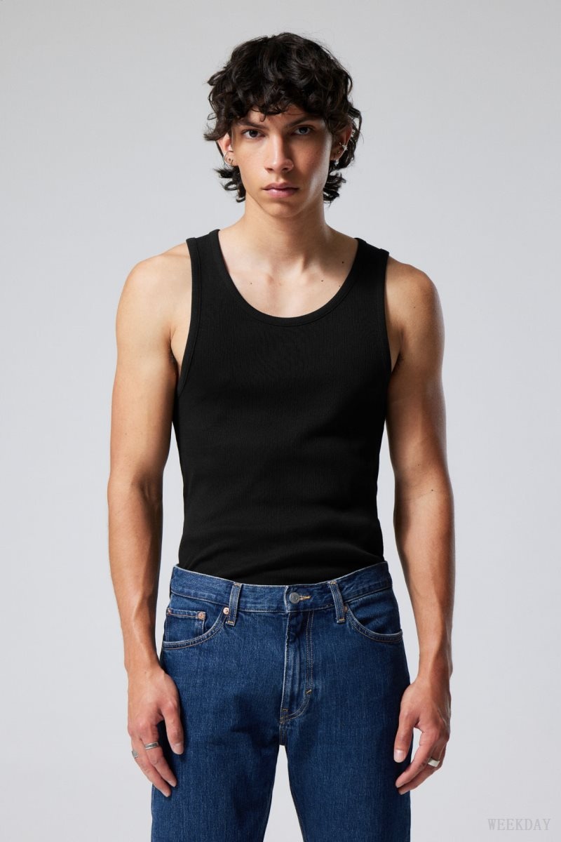 Black Weekday Standard Tank Top | XHEZ5046