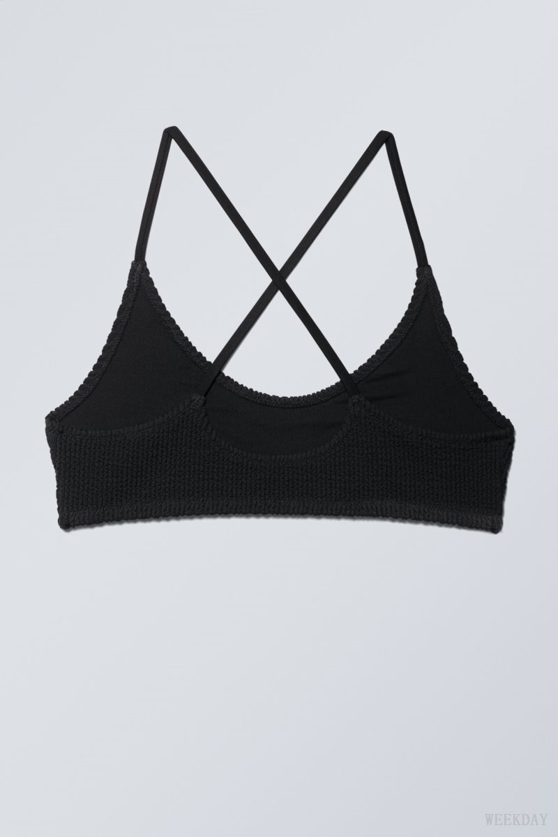 Black Weekday Structured Bikini Top | BOAR2395