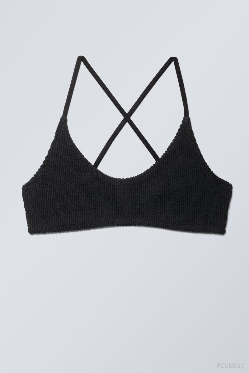 Black Weekday Structured Bikini Top | BOAR2395