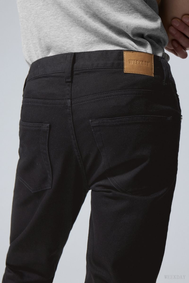 Black Weekday Sunday Slim Tapered Jeans | LPHE0494