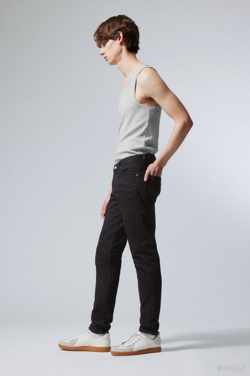 Black Weekday Sunday Slim Tapered Jeans | LPHE0494