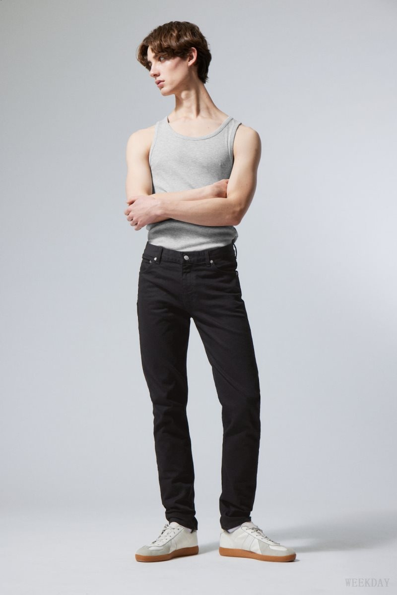 Black Weekday Sunday Slim Tapered Jeans | LPHE0494