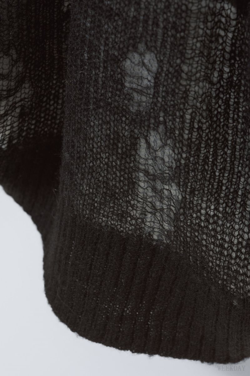 Black Weekday Taylor Knit Sweater | KHEX5288