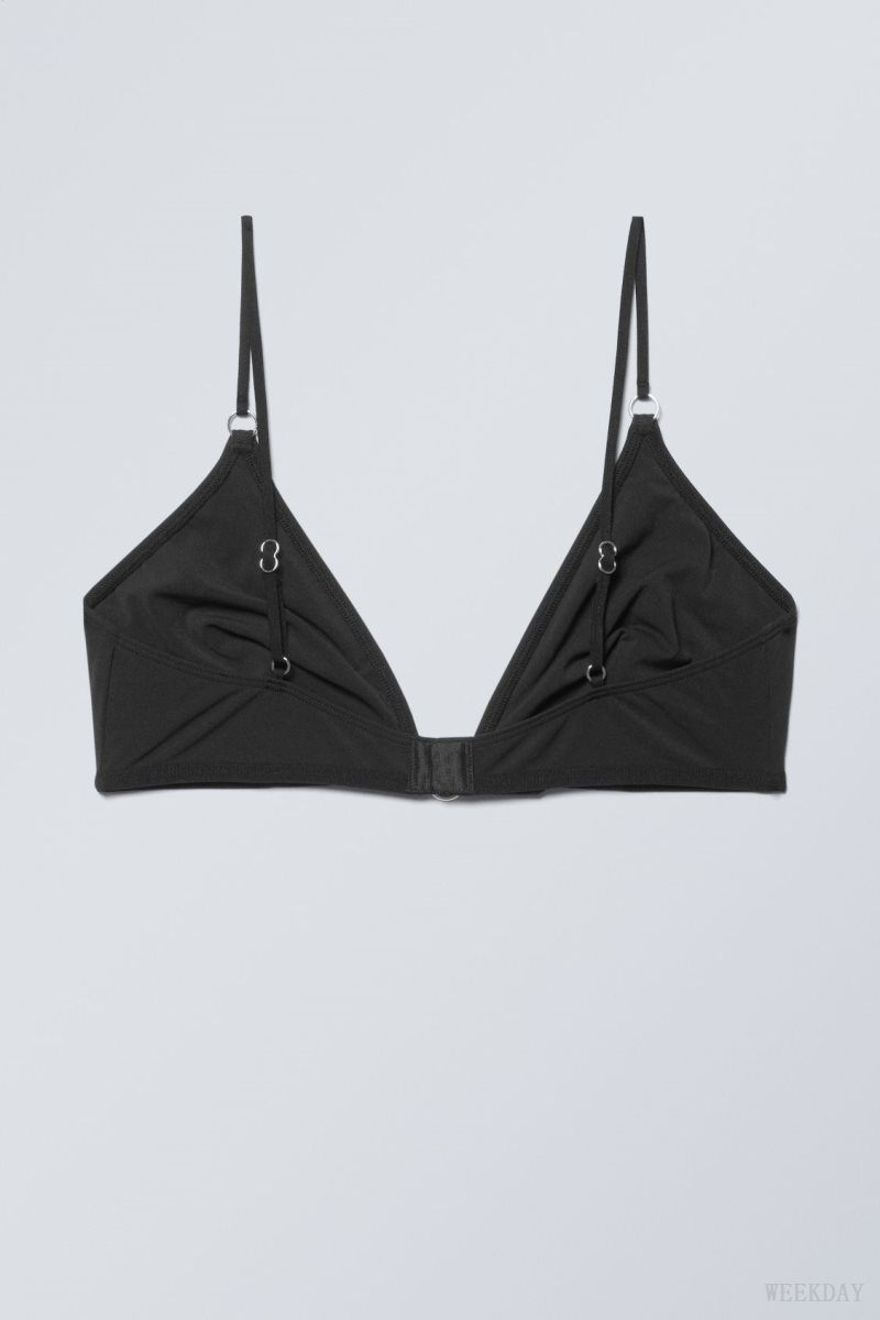 Black Weekday Tori Piercing Triangle Bra Bra | CEHH5378