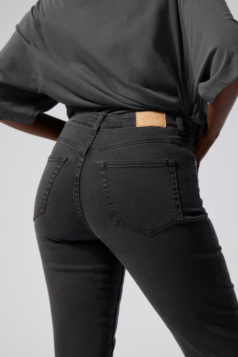 Black Weekday Twig Curve Mid Straight Jeans | IIBC5870