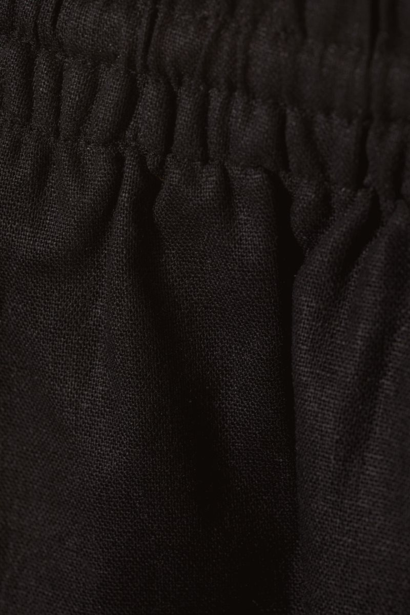 Black Weekday Tyler Linen Blend Shorts | ZAKY6846