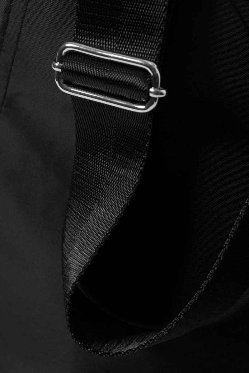 Black Weekday V-shaped Nylon Shoulder Bag | HKAW5317