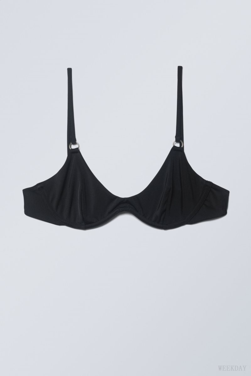 Black Weekday Wire Bikini Top | YODJ0304