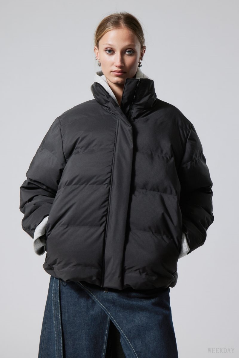 Black Weekday Xena Puffer Jacket | YMZY7959