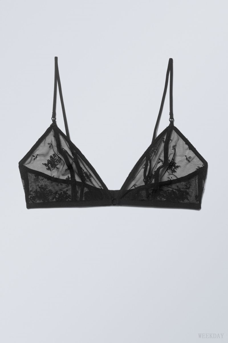 Black Weekday Zelda Lace Bralette Bralette | RLHF5727