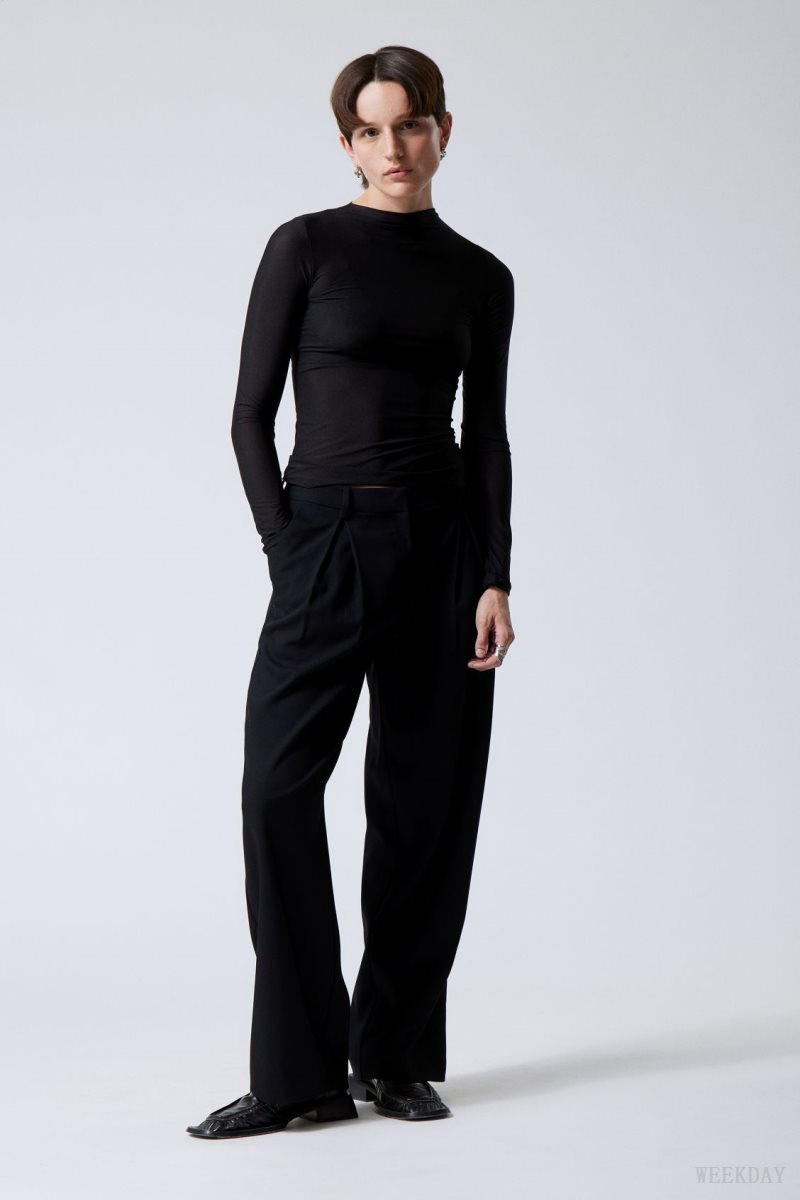 Black Weekday Zia Suit Trousers | CDTE4565