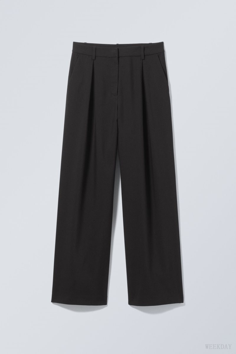 Black Weekday Zia Suit Trousers | CDTE4565