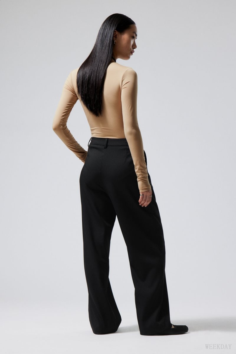 Black Weekday Zia Suit Trousers | CDTE4565