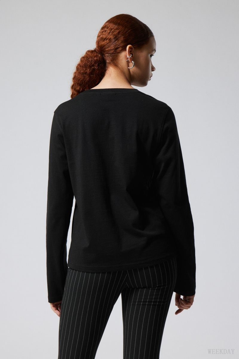 Black / White Weekday 2-pack Essence Standard Long Sleeves | QBBN1449