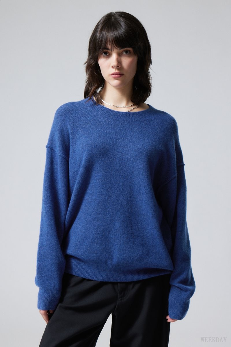 Blue Weekday Annie Knit Sweater | WNPW0756