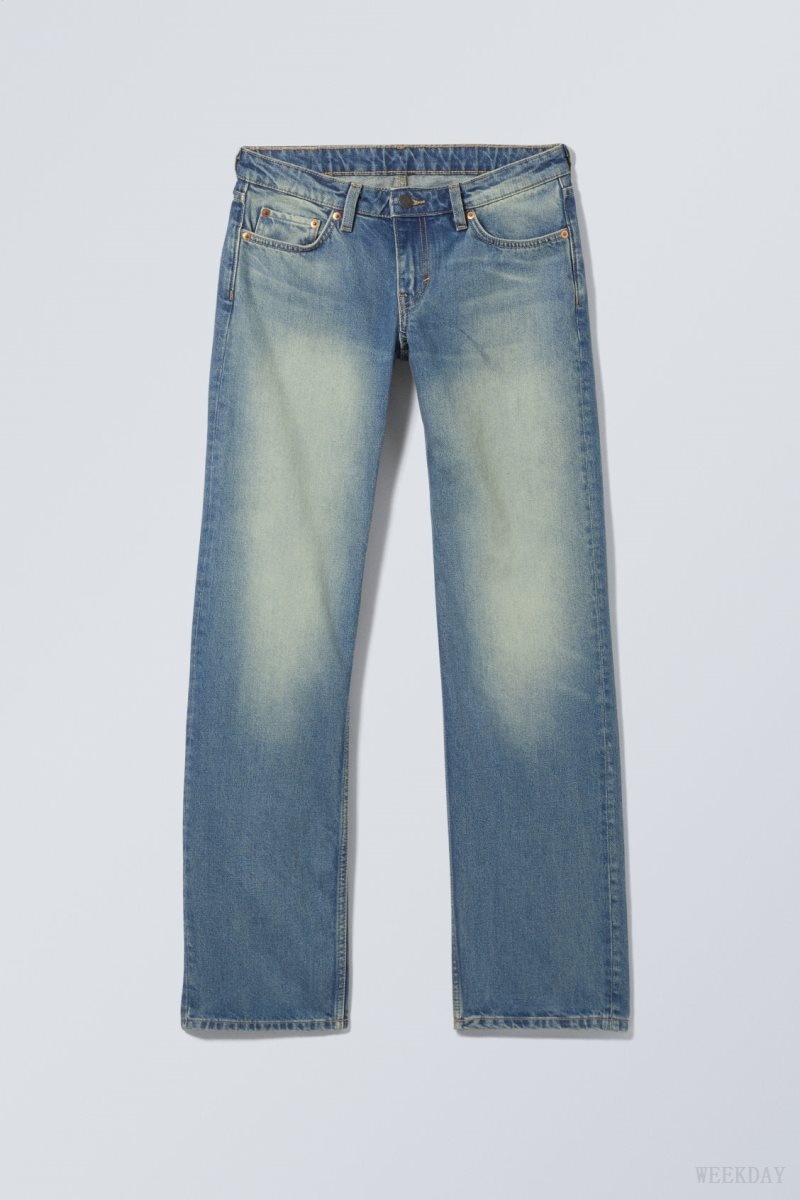 Blue Weekday Arrow Low Straight Jeans | AAPW2912