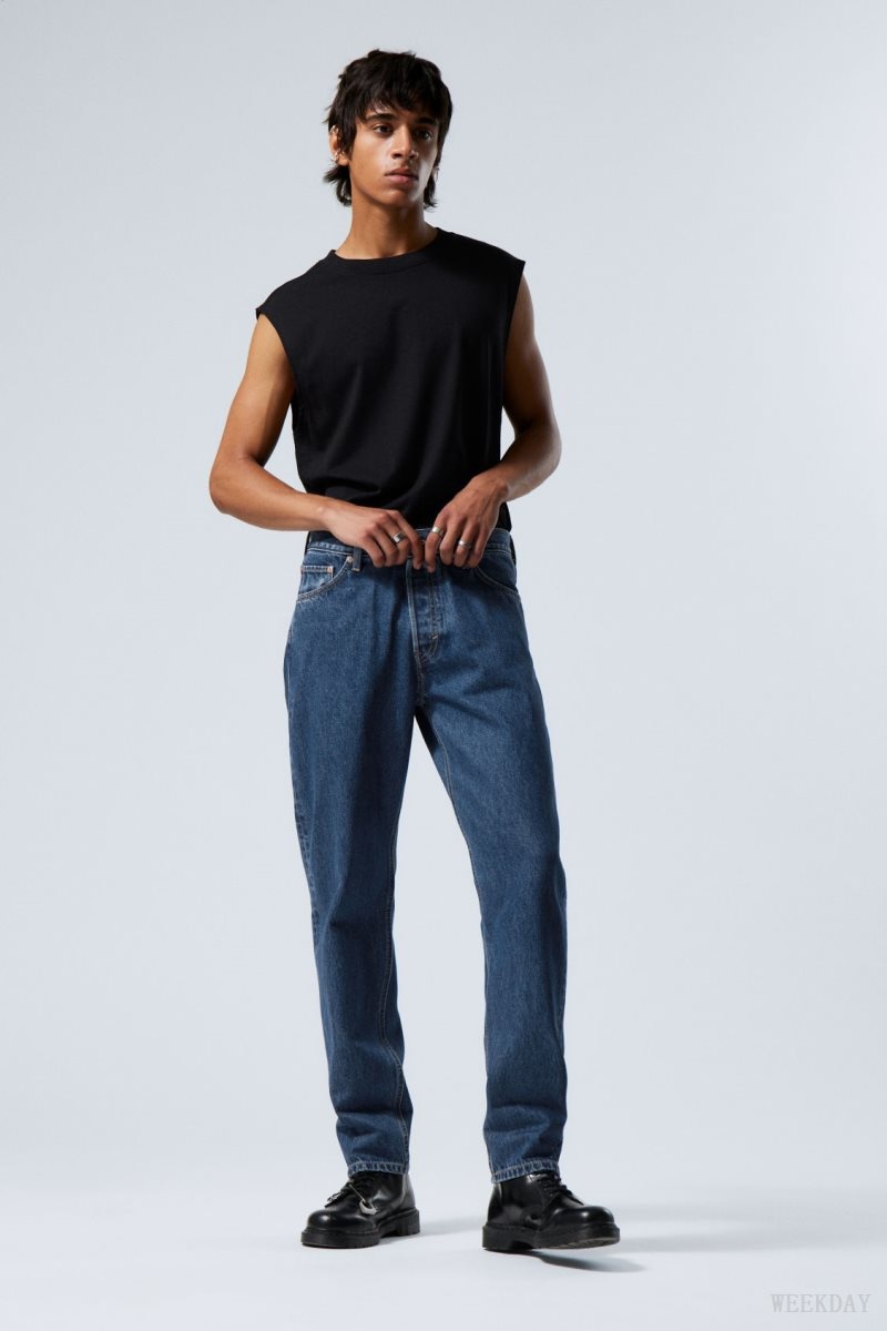 Blue Weekday Barrel Relaxed Tapered Jeans | DSXV8465