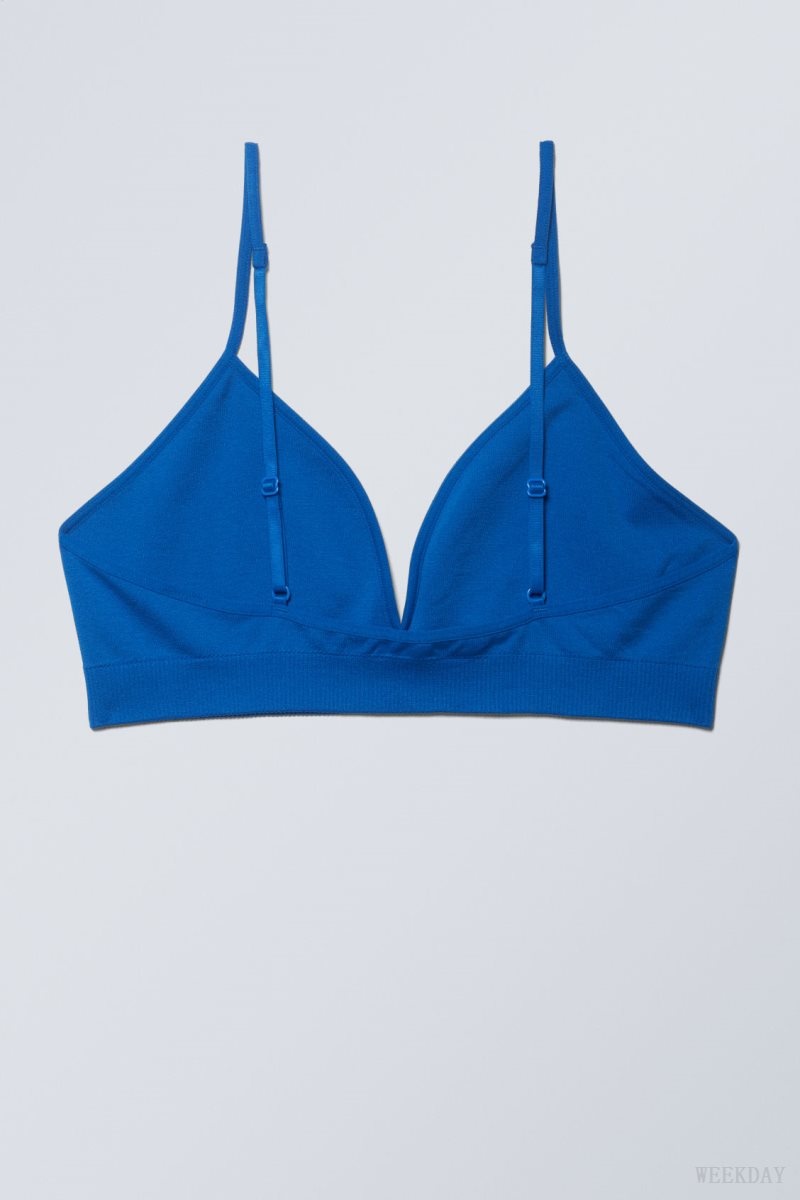 Blue Weekday Cat Soft Triangle Bra Bra | VVDN7511