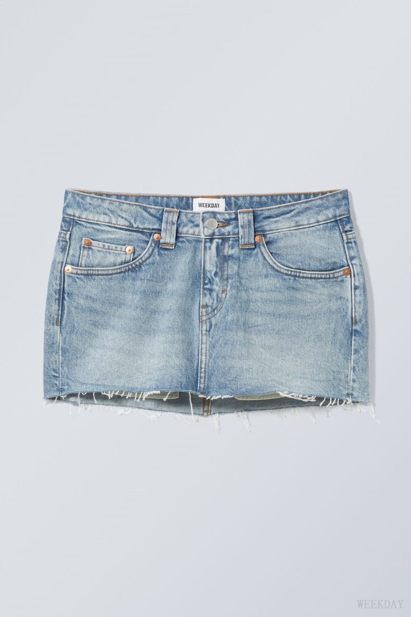 Blue Weekday Ceinture Denim Mini Skirt | XPXQ7448