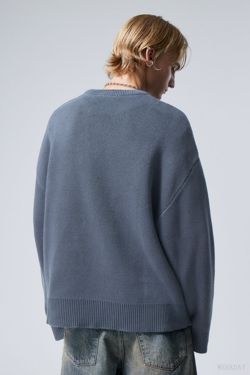 Blue Weekday Cypher Oversized Sweater | NGGP4596