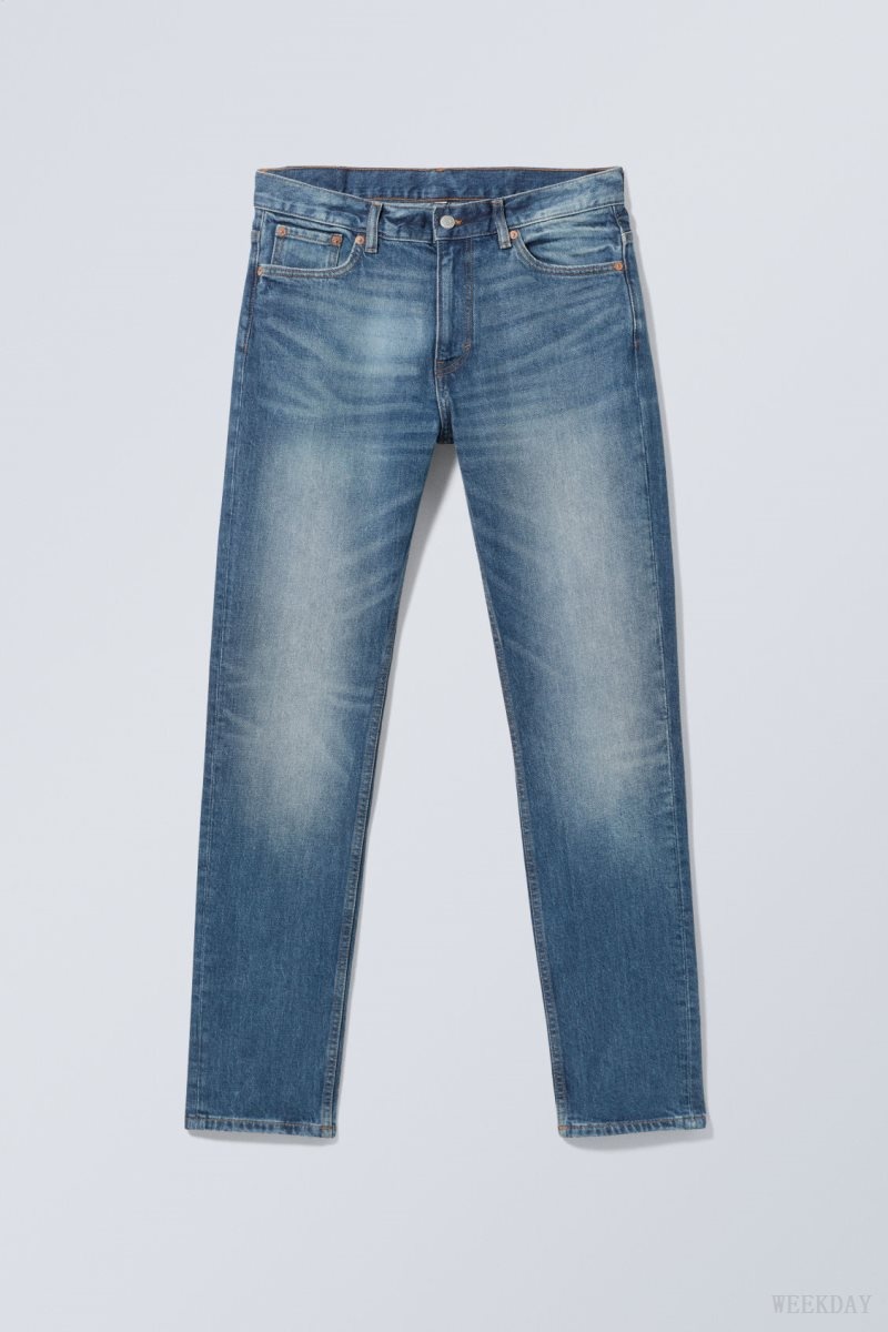 Blue Weekday Easy Regular Straight Jeans | QUBE0150