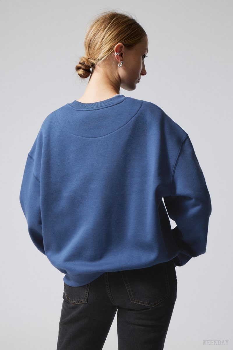 Blue Weekday Essence Standard Sweatshirt | HZRQ4582