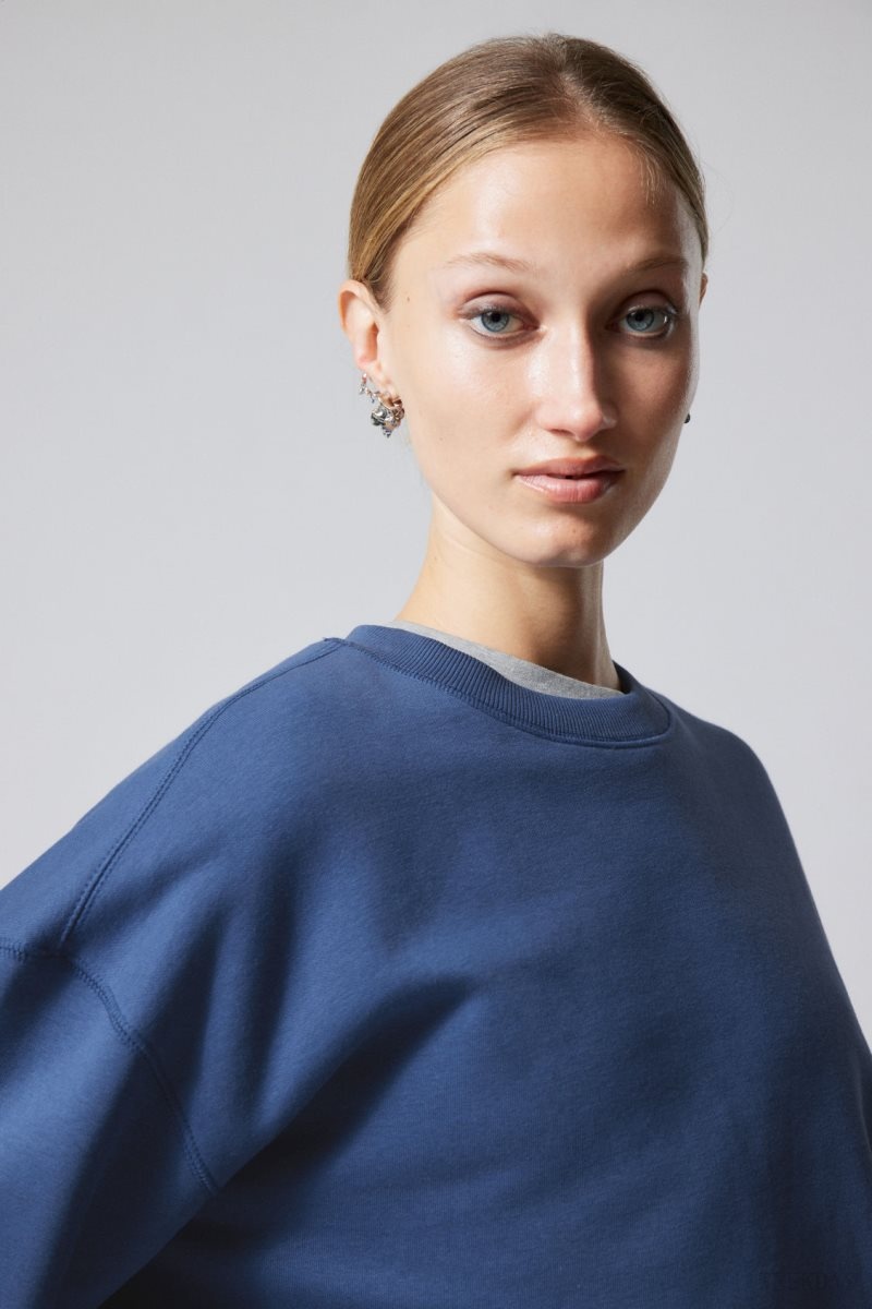 Blue Weekday Essence Standard Sweatshirt | HZRQ4582