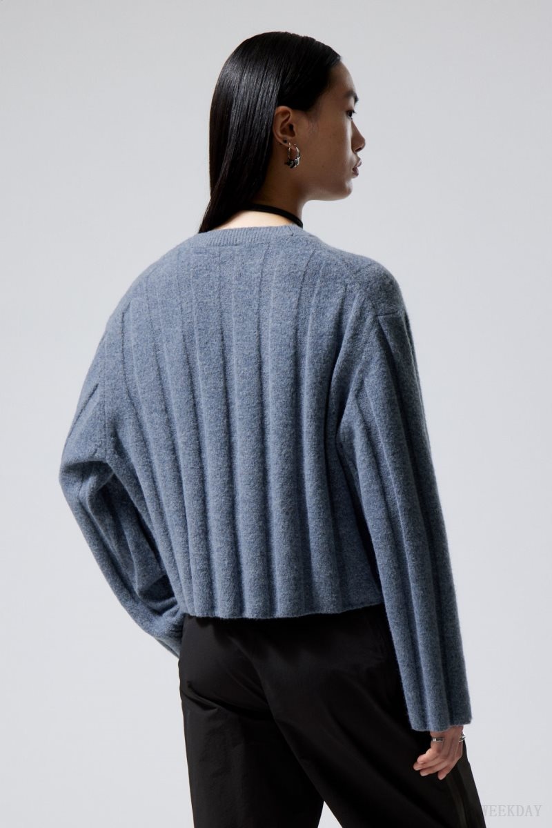 Blue Weekday Fiona Rib Sweater | LXNX2622