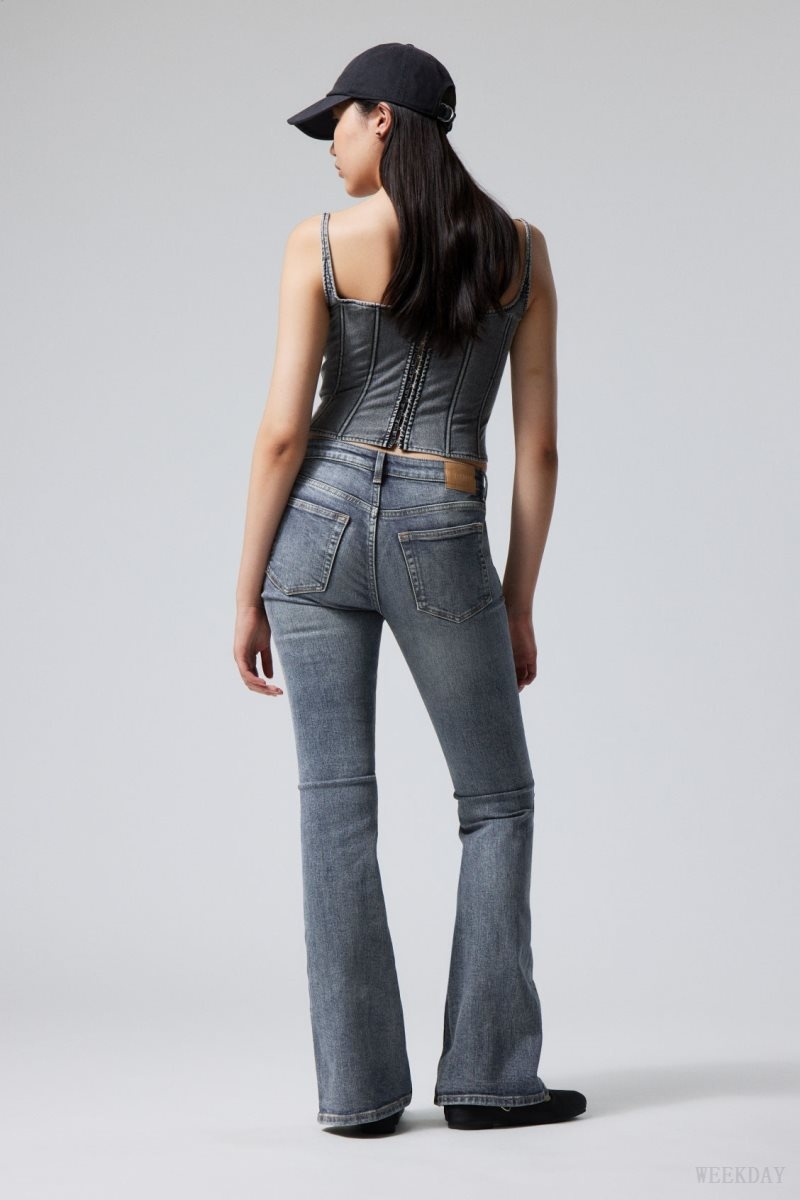 Blue Weekday Flame Low Flared Jeans | VWBV6528