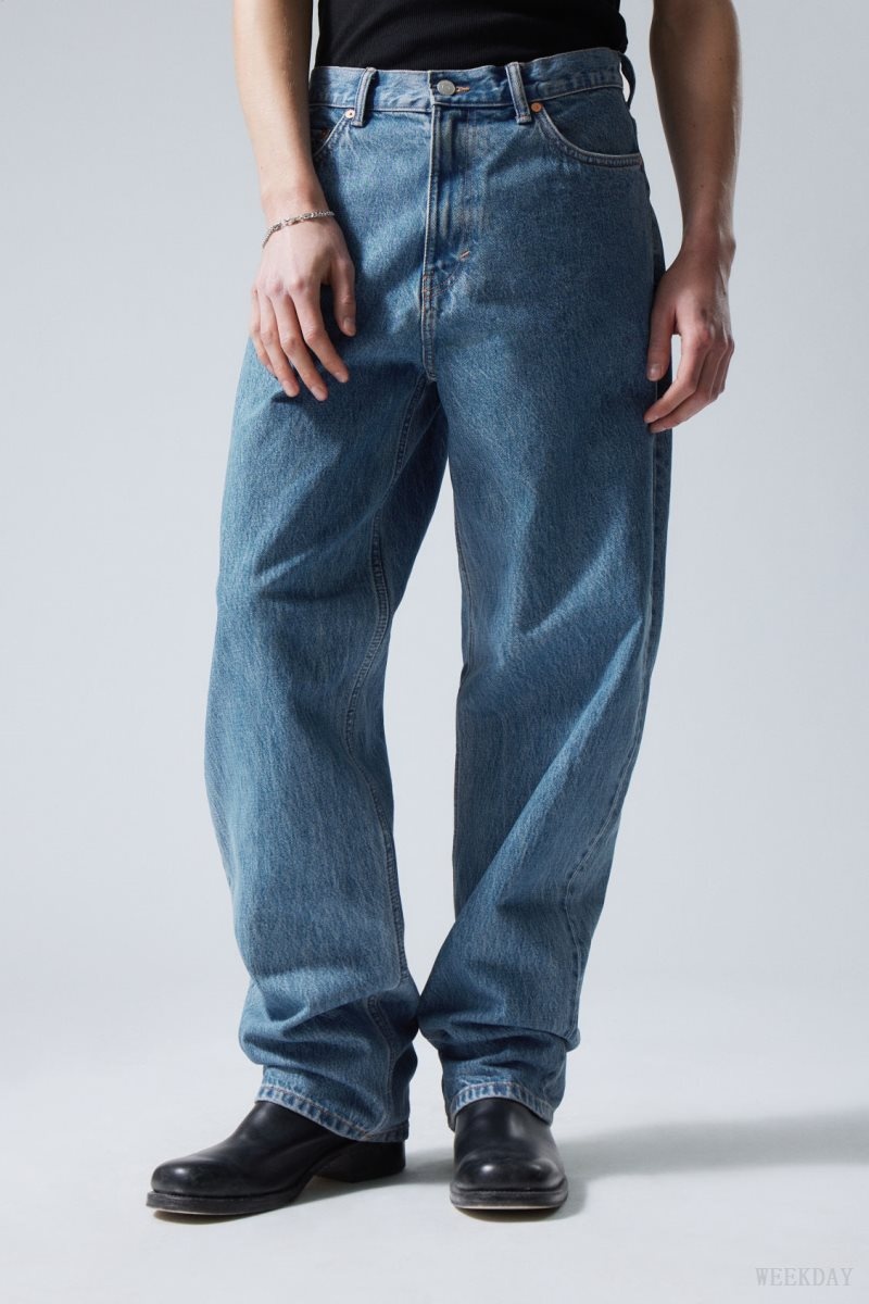 Blue Weekday Galaxy Loose Straight Jeans | DFUR2509