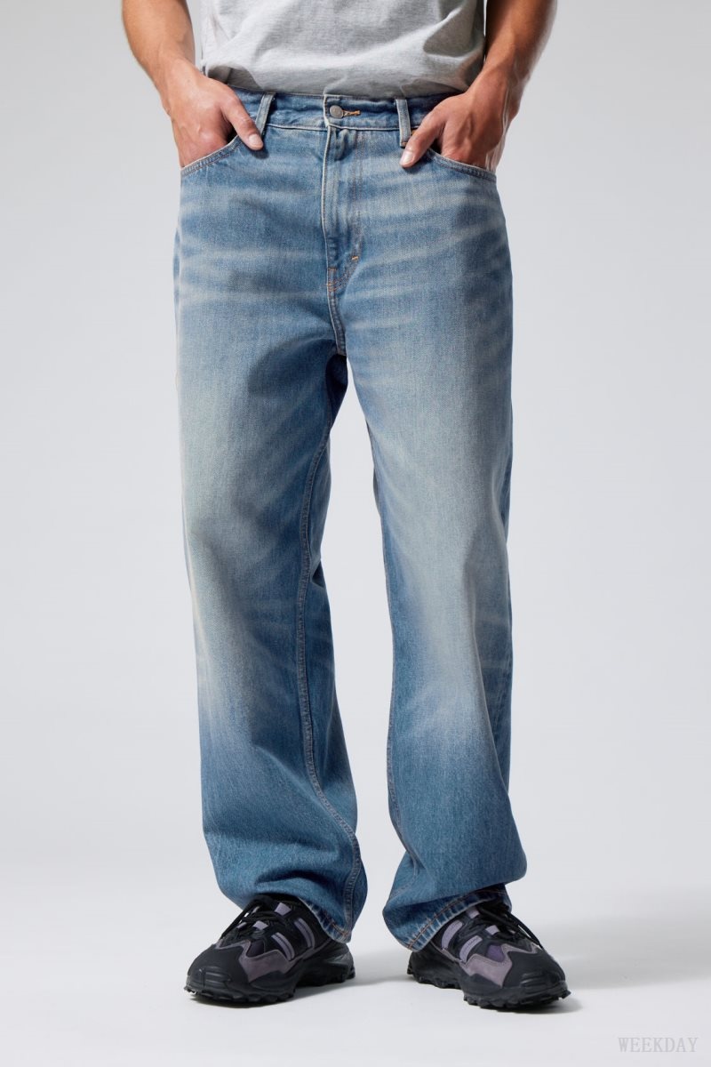 Blue Weekday Galaxy Loose Straight Jeans | DGDE9494