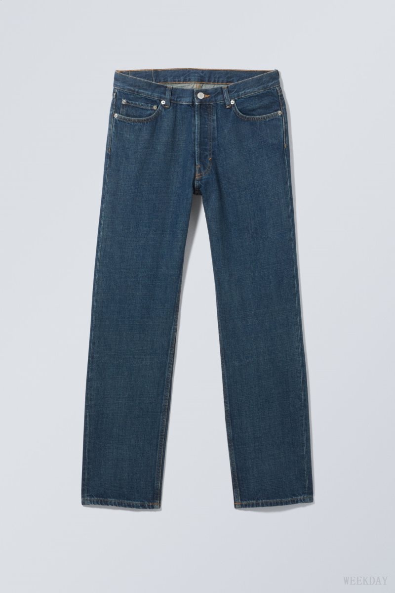 Blue Weekday Klean Regular Straight Jeans | NJUU7057