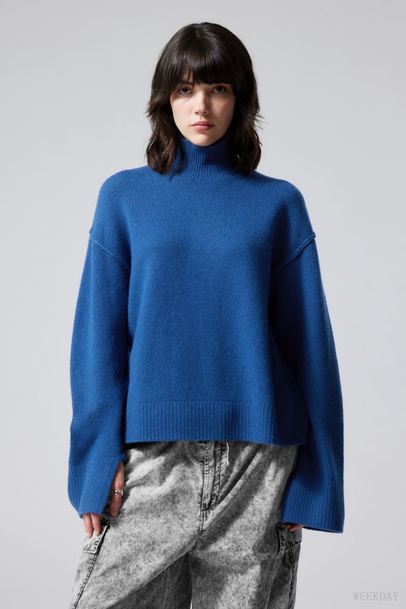 Blue Weekday Maggie Wool Turtleneck | MYNJ8534