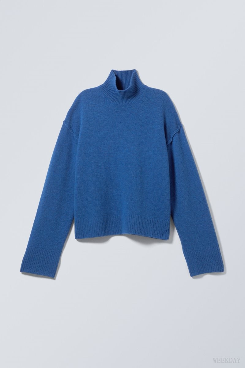 Blue Weekday Maggie Wool Turtleneck | MYNJ8534