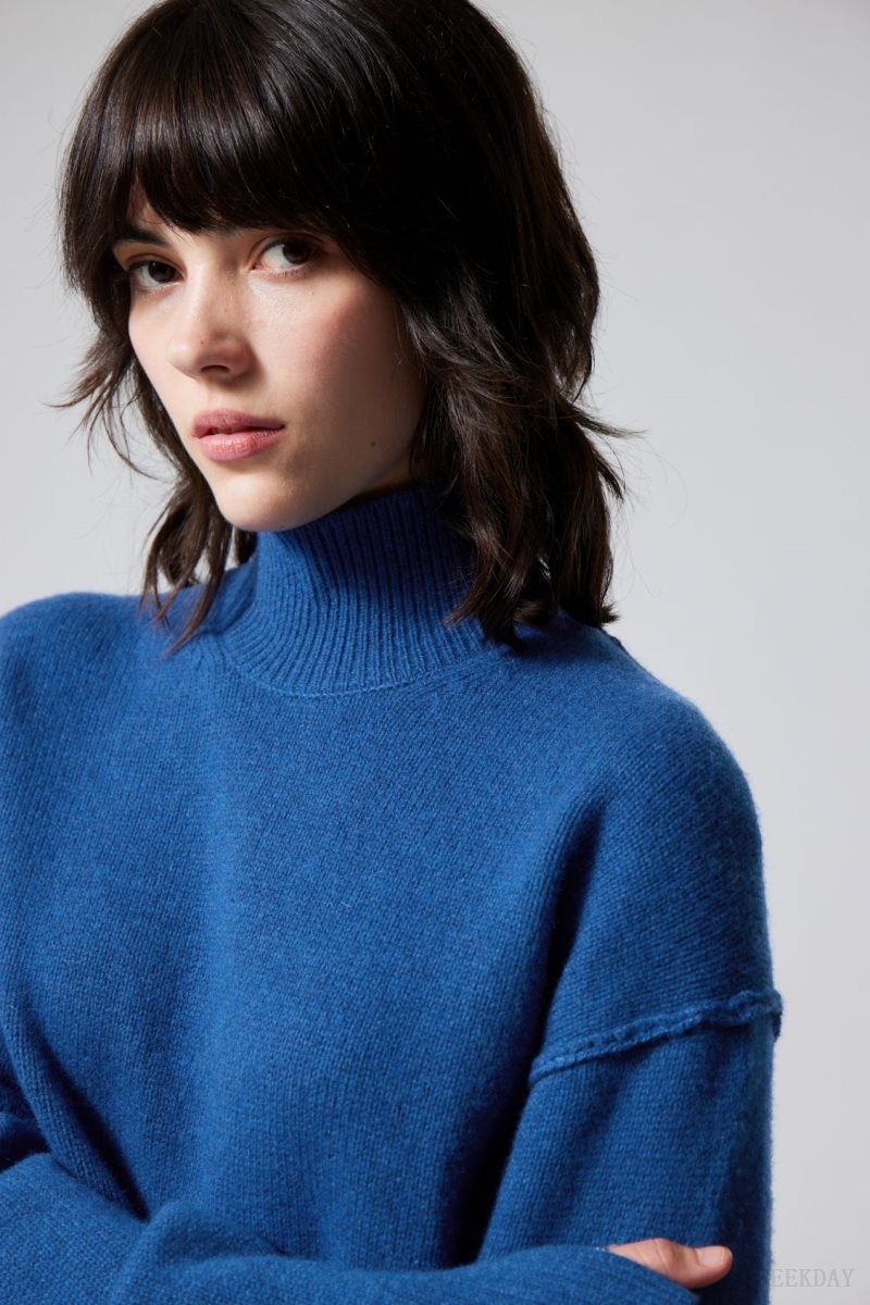 Blue Weekday Maggie Wool Turtleneck | MYNJ8534