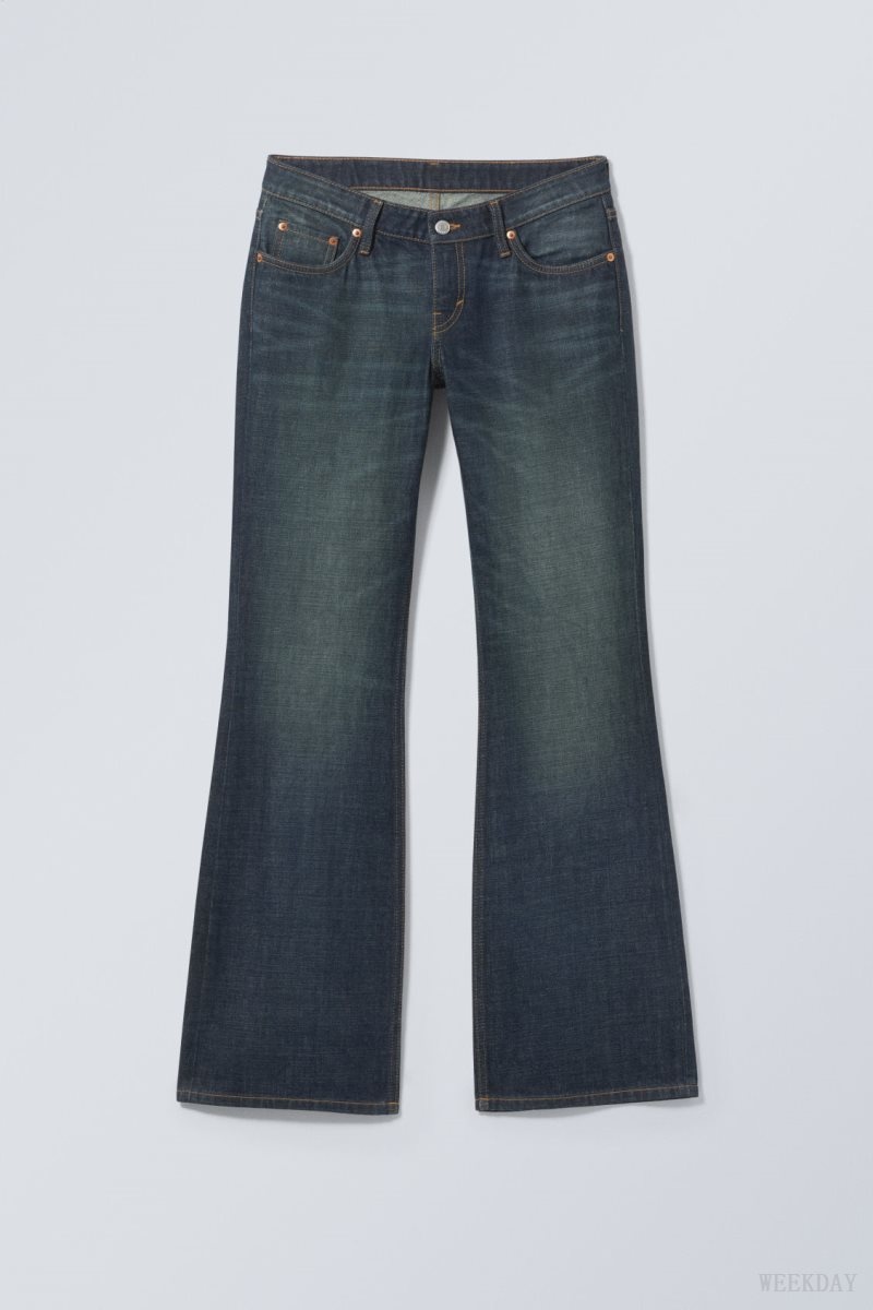 Blue Weekday Nova Low Slim Bootcut Jeans | TDFT2587