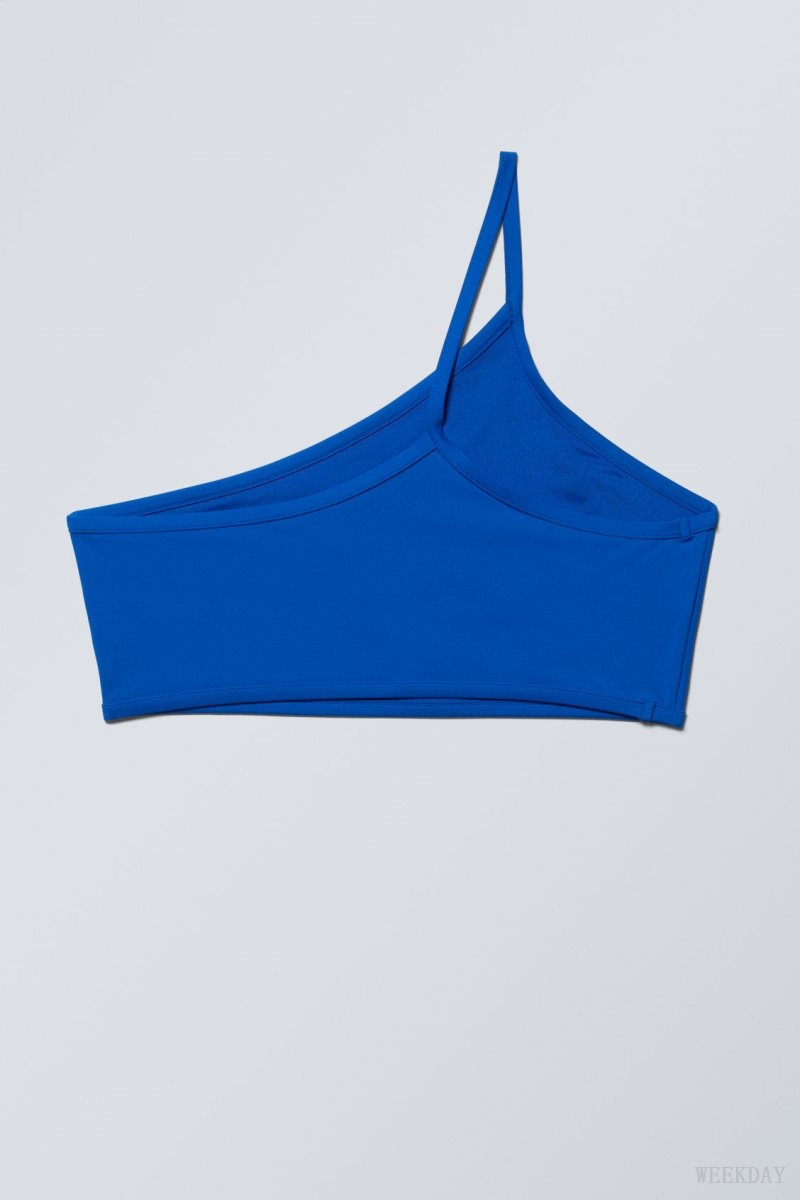 Blue Weekday One-Shoulder Bikini Top | ZZXK9181