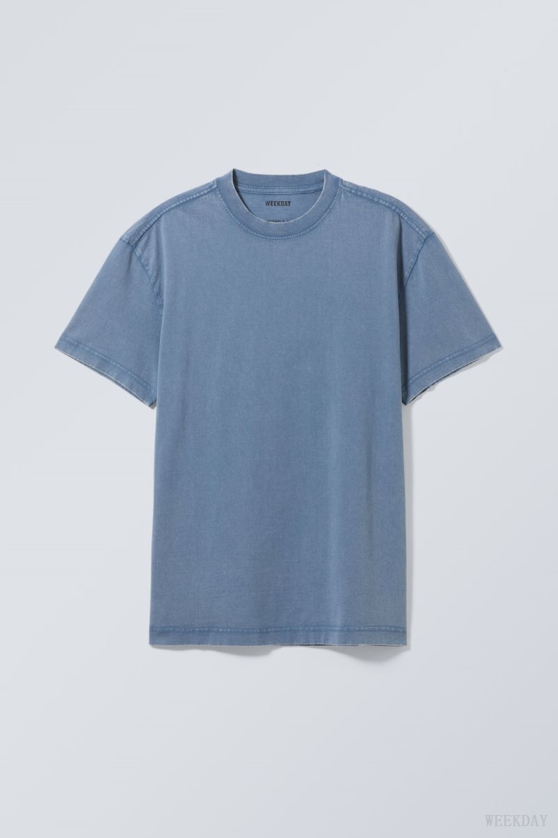 Blue Weekday Oversized Heavyweight T-shirt | JUPT7660