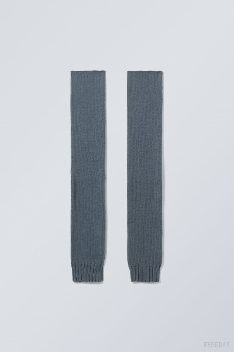 Blue Weekday Rib Knit Leg Warmers | FHAX0180