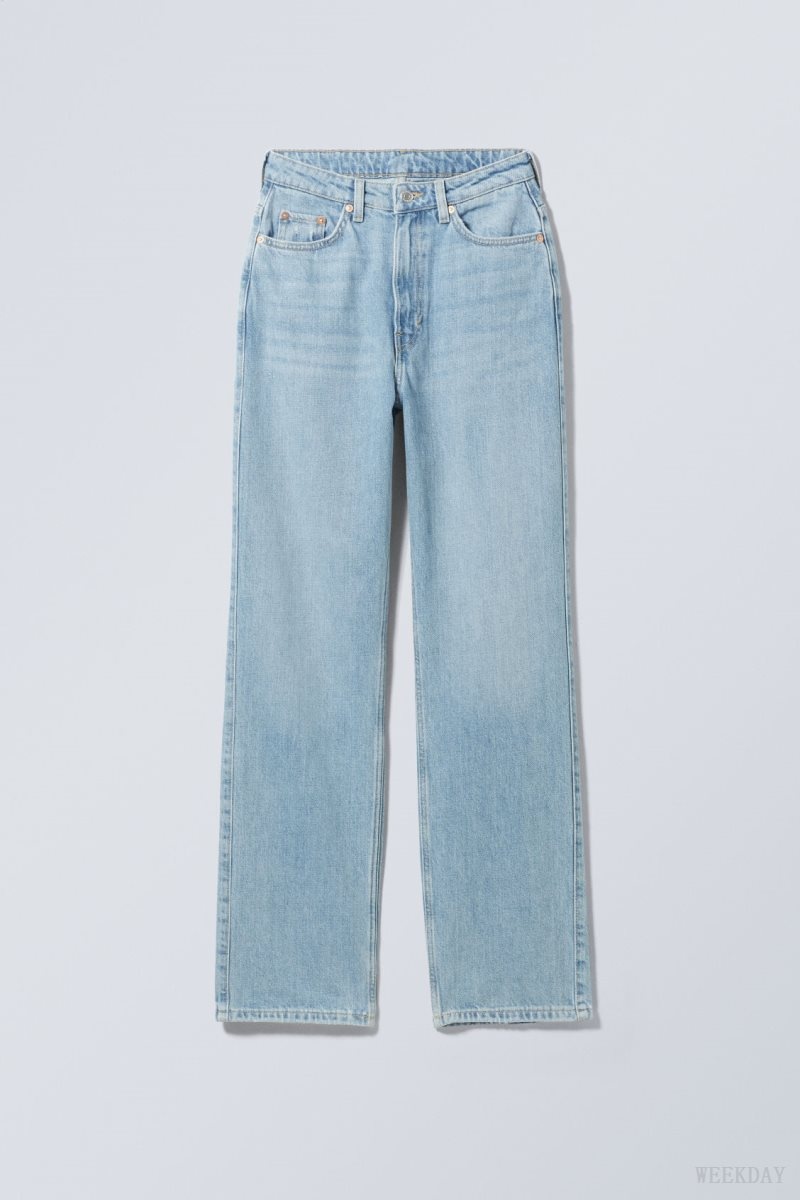 Blue Weekday Rowe Extra High Straight Jeans | HQKA7013