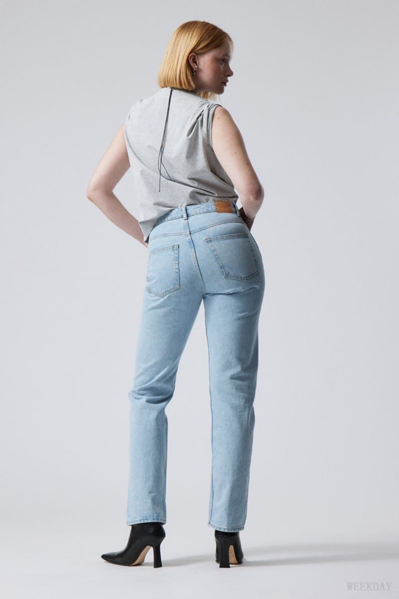 Blue Weekday Rowe Extra High Straight Jeans | HQKA7013