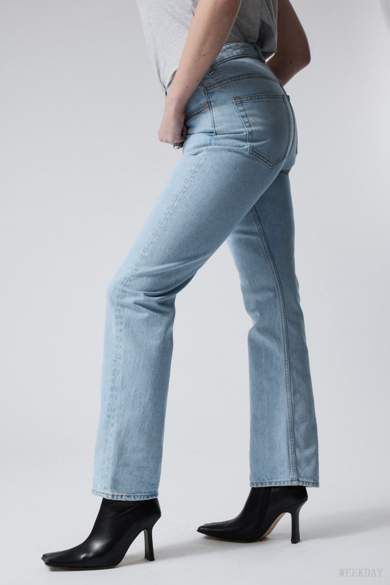 Blue Weekday Rowe Extra High Straight Jeans | HQKA7013