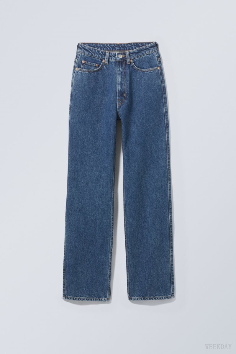 Blue Weekday Rowe Extra High Straight Jeans | ZSST7482