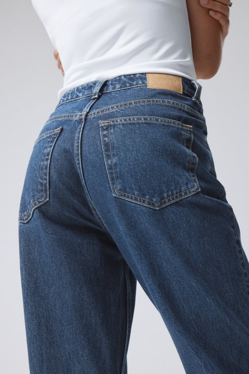 Blue Weekday Rowe Extra High Straight Jeans | ZSST7482