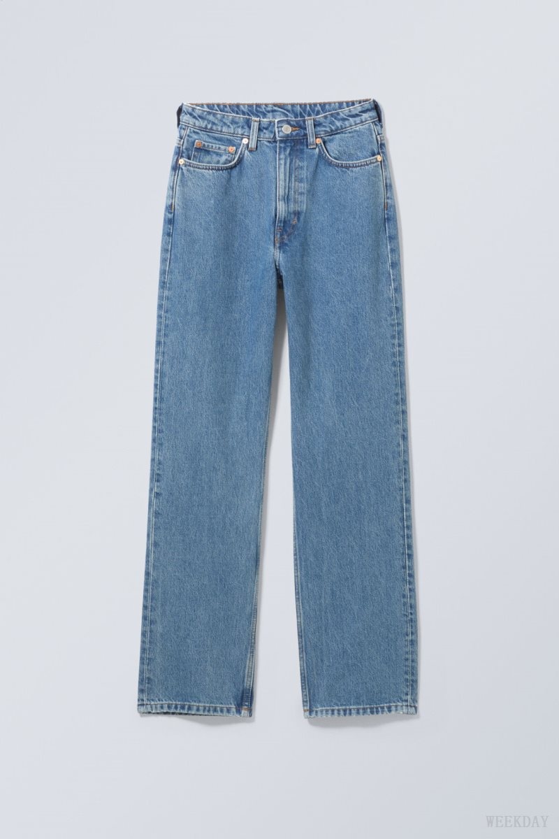 Blue Weekday Rowe Extra High Straight Jeans | VAKK2643