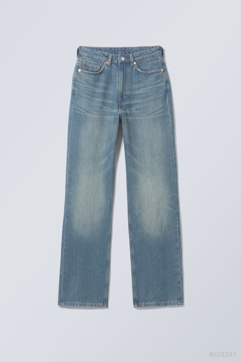 Blue Weekday Rowe Extra High Straight Jeans | UDRC0405