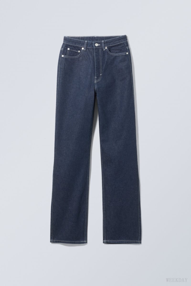 Blue Weekday Rowe Extra High Straight Jeans | NQFG2600