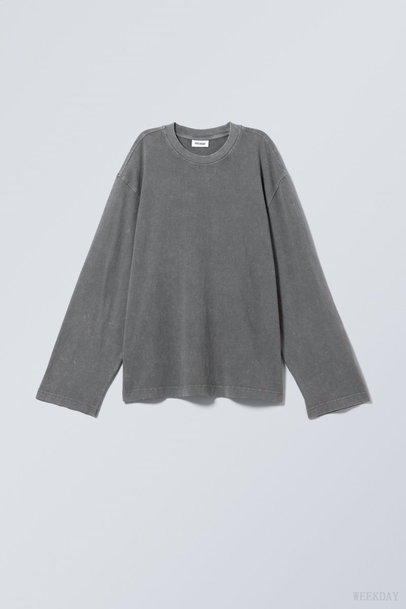 Blue Weekday Soft Oversized Long Sleeve Top | ENTO0589